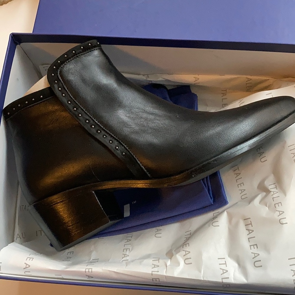 Black Leather Booties